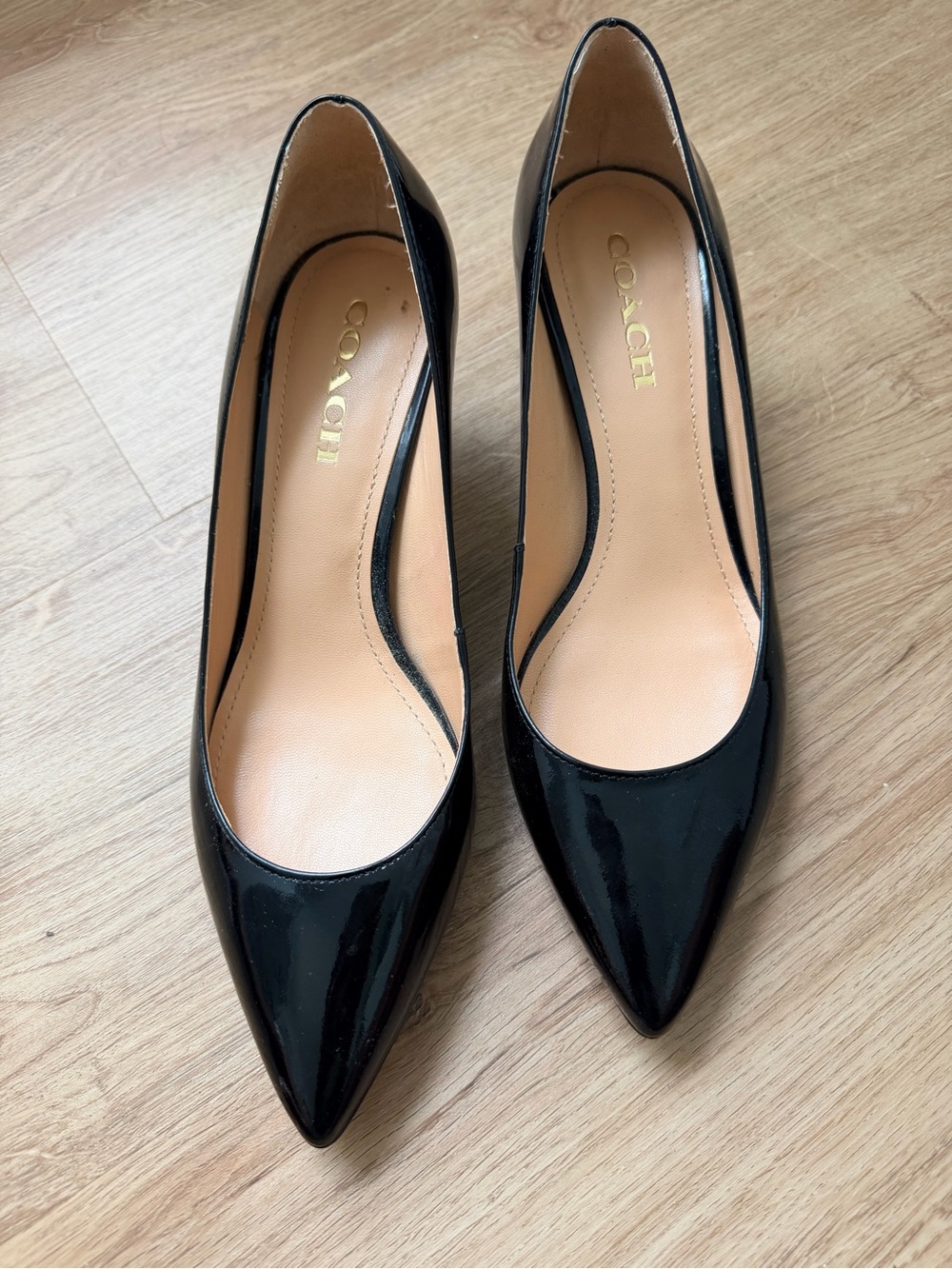 Coach Black Patent Pointed Toe Pumps